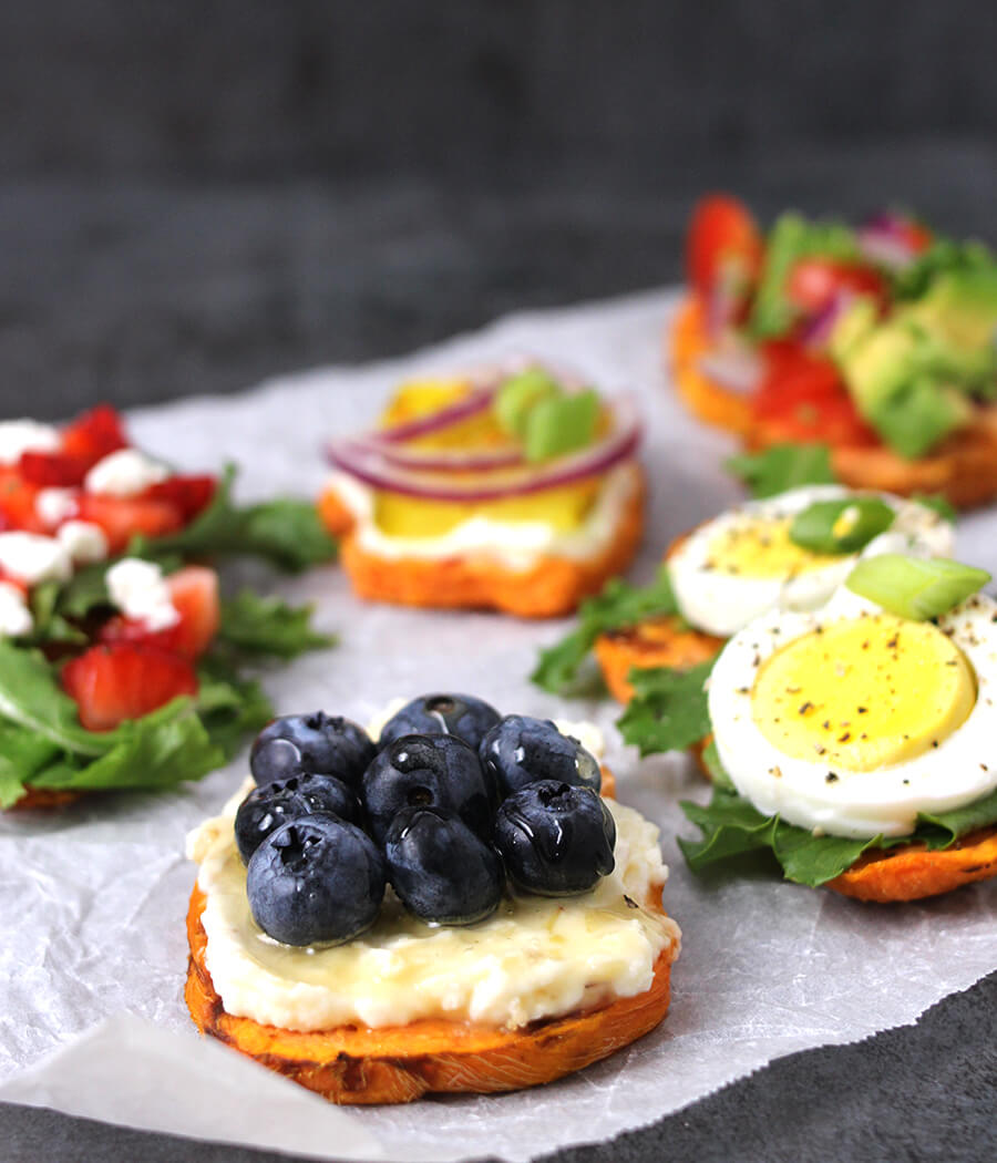 Sweet Potato Toasts / Egg Toasts / Toast Toppings / Avocado Toast Toppings / Avocado Toast with egg / Diet Food / Weight loss food / lunch box recipes / kids recipes / healthy snacks / toast recipes for dinner
