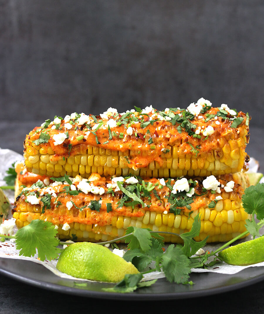 Mexican Corn on The Cob / Street Corn / Bhutta Recipes / Elote / Cinco De Mayo / Indian Street Food / Mexican Food / Gluten Free Recipes / Kids Friendly / Healthy Snacks / Best Snacks / Corn on the cob in oven / Corn on the cob in grill / Carnival food/ Holiday Recipes / Labor day recipes / barbecue Recipes 