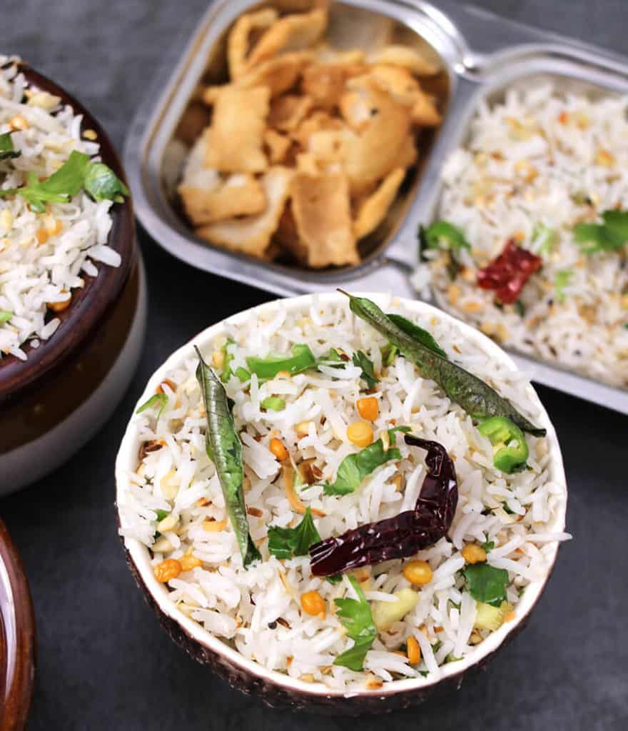  How to make south Indian Coconut Rice,Thengai Sadam, Nariyal Chawal, vegan & vegetarian recipe 