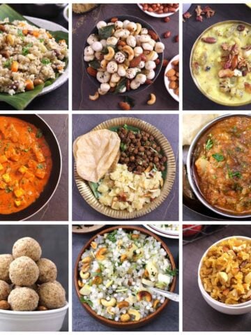Navratri Recipes for 9 Days: fasting, upvas & vrat dishes, sweets & desserts for naivedyam & prasadam.