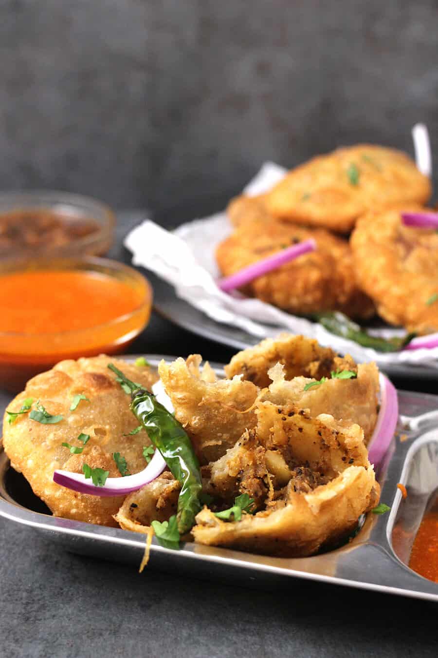 khasta kachori, raj kachori, moong dal kachori, aloo pyaz  kachori, indian street food, chats, chaat, evening snacks, diwali snacks recipes