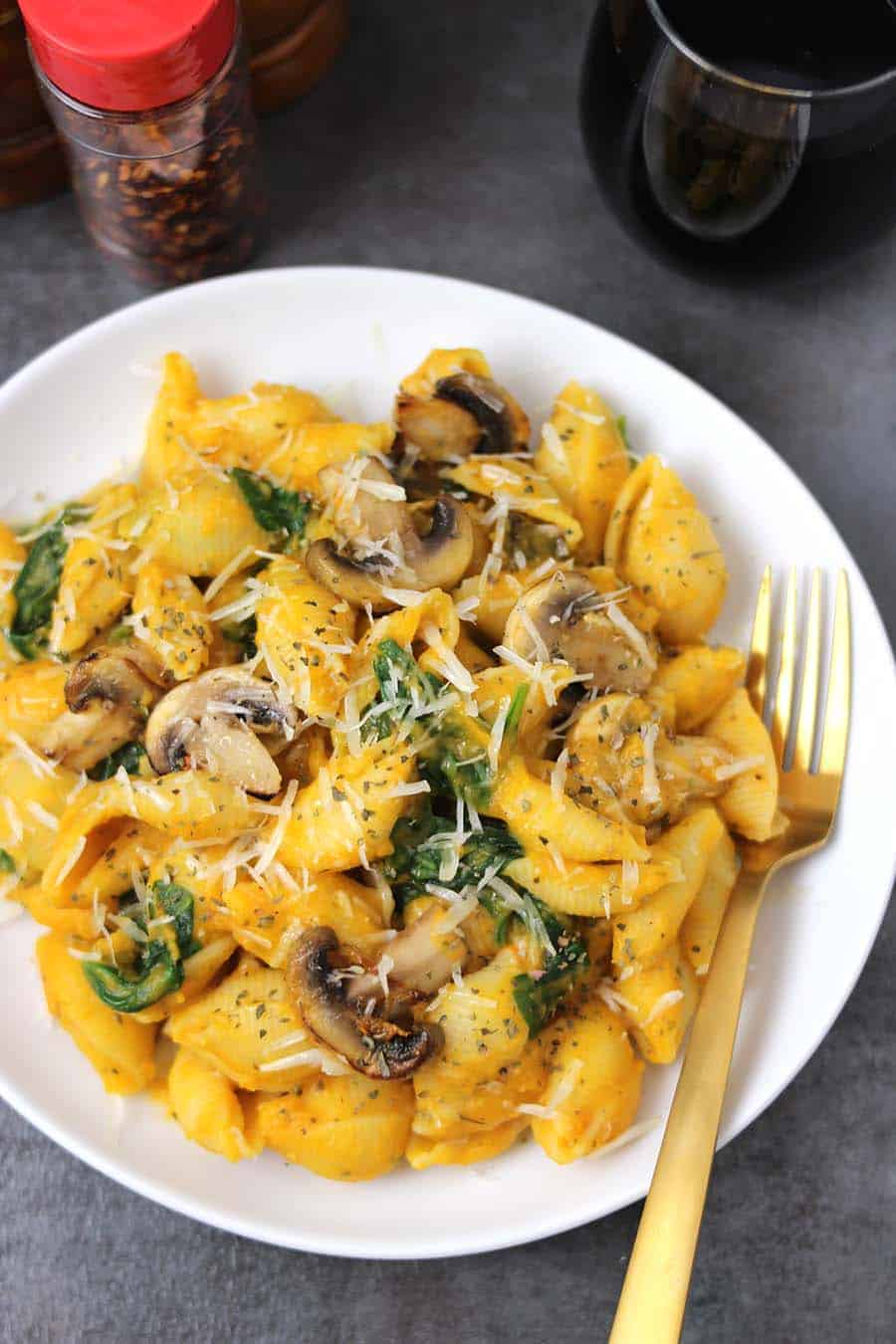 vegan butternut squash or summer squash pasta recipe from scratch, summer healthy easy and best dinner recipes