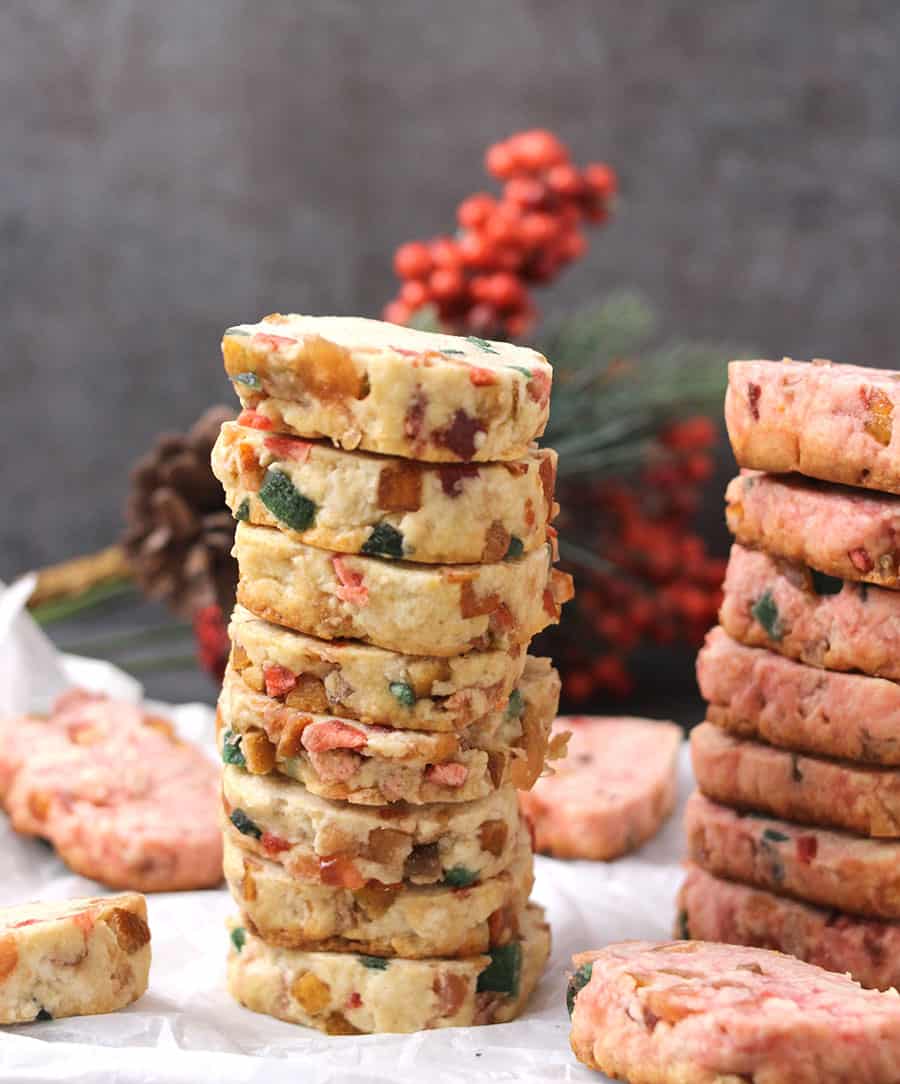 Candied Fruit Cookies | Karachi Biscuist Recipe , Eggless Tutti Frutti Cookies Recipe , Indian Bakery Biscuits, Christmas Desserts