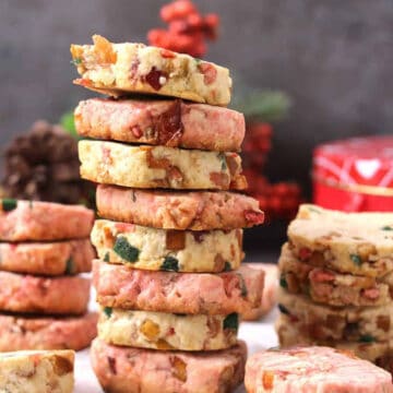 best and easy candied fruit Christmas cookies, eggless tutti frutti cookies, Karachi biscuits