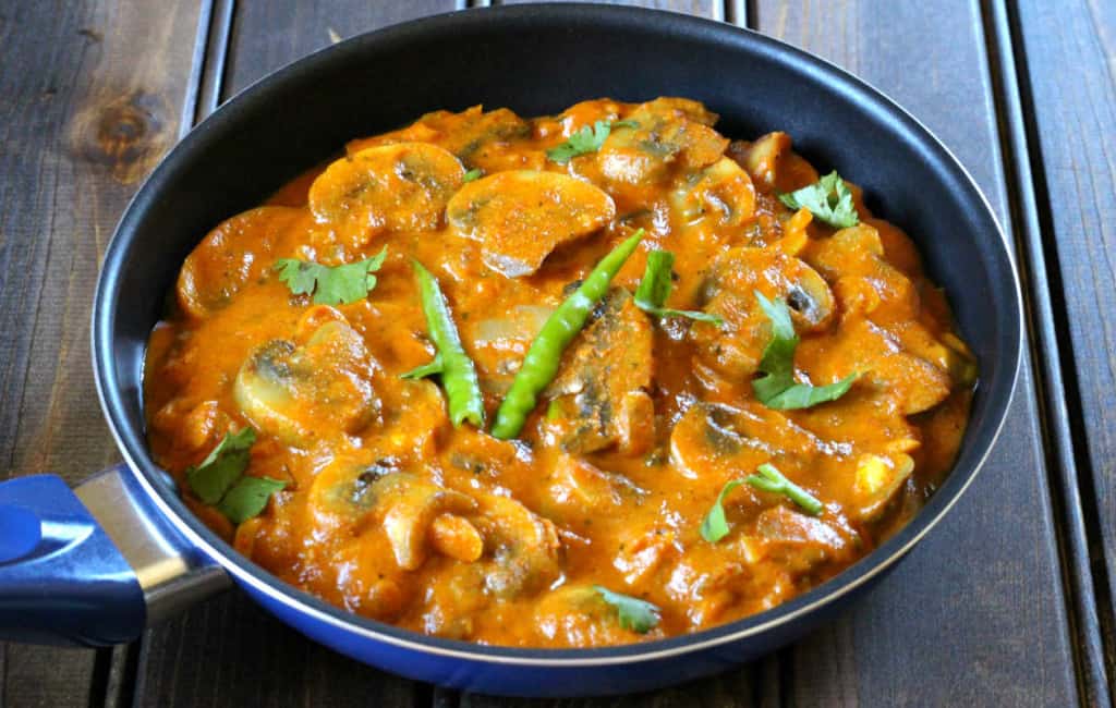 Mushroom Butter Masala, mushroom recipes, Indian dishes
