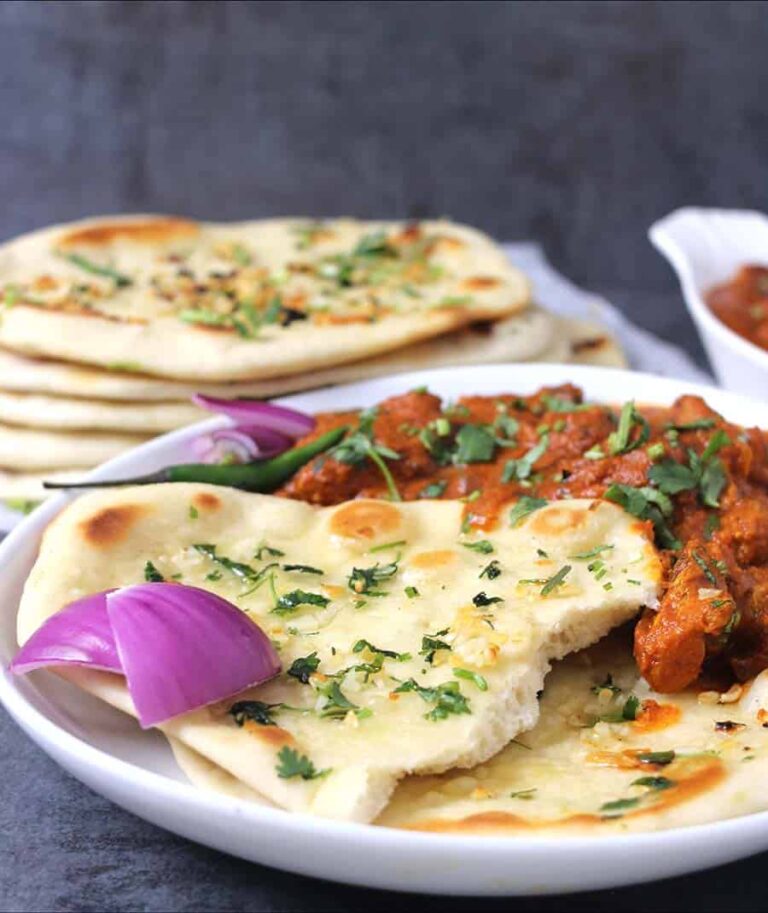Garlic Naan Bread, garlic butter naan, restaurant style, dhaba style, Indian popular food recipes
