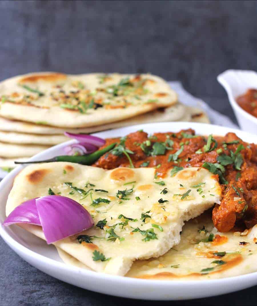Garlic Naan, Butter naan, Restaurant style naan, simple and easy homemade naan, - Flatbread of India, Popular Indian Dishes, Butter Chicken, Palak Paneer, chicken tikka masala 
