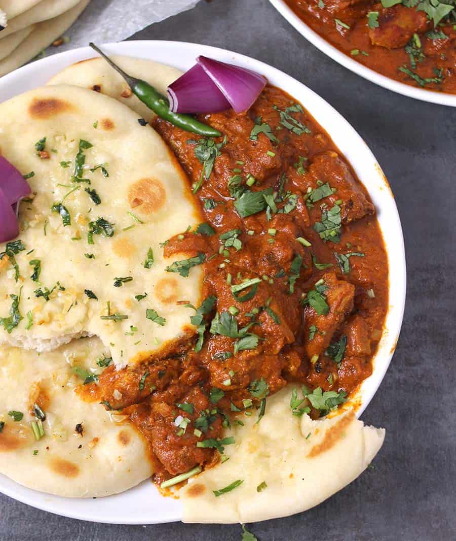 Kadai paneer, Butter masala chicken of India, Tava Naan , tawa naan , what to serve or eat with naan bread, what is naan, can you freeze naan bread
