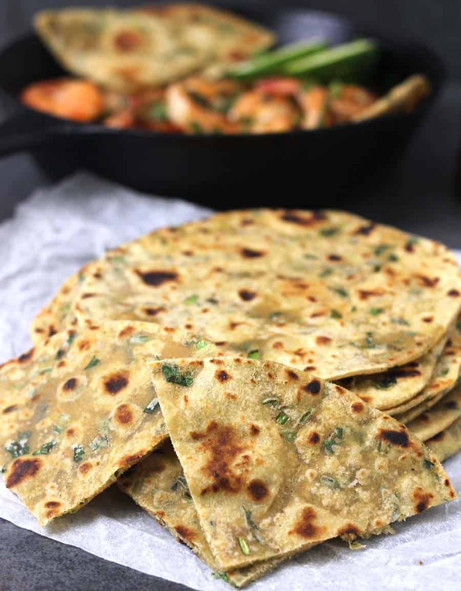 vegan AVOCADO FLATBREAD OR BREAD  CHAPATI PARATHA ROTI PHULKA for lunch or dinner with soups, sides with gravy or curry or even with salads 