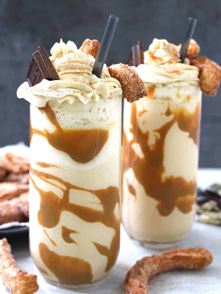 Caramel, ice cream, milk shake, thick shake, churros, dulce de leche, homemade ice-cream, summer recipes,  