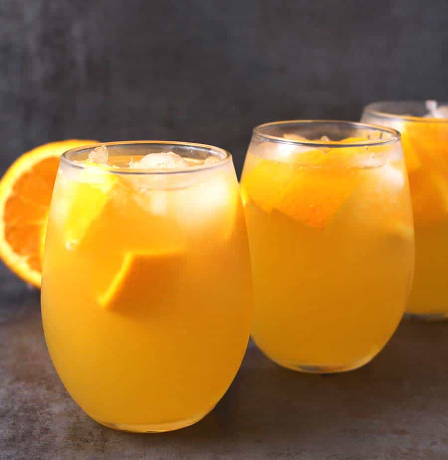 Orange shake ups or lemonade - keto, vegan and gluten free drink recipe.