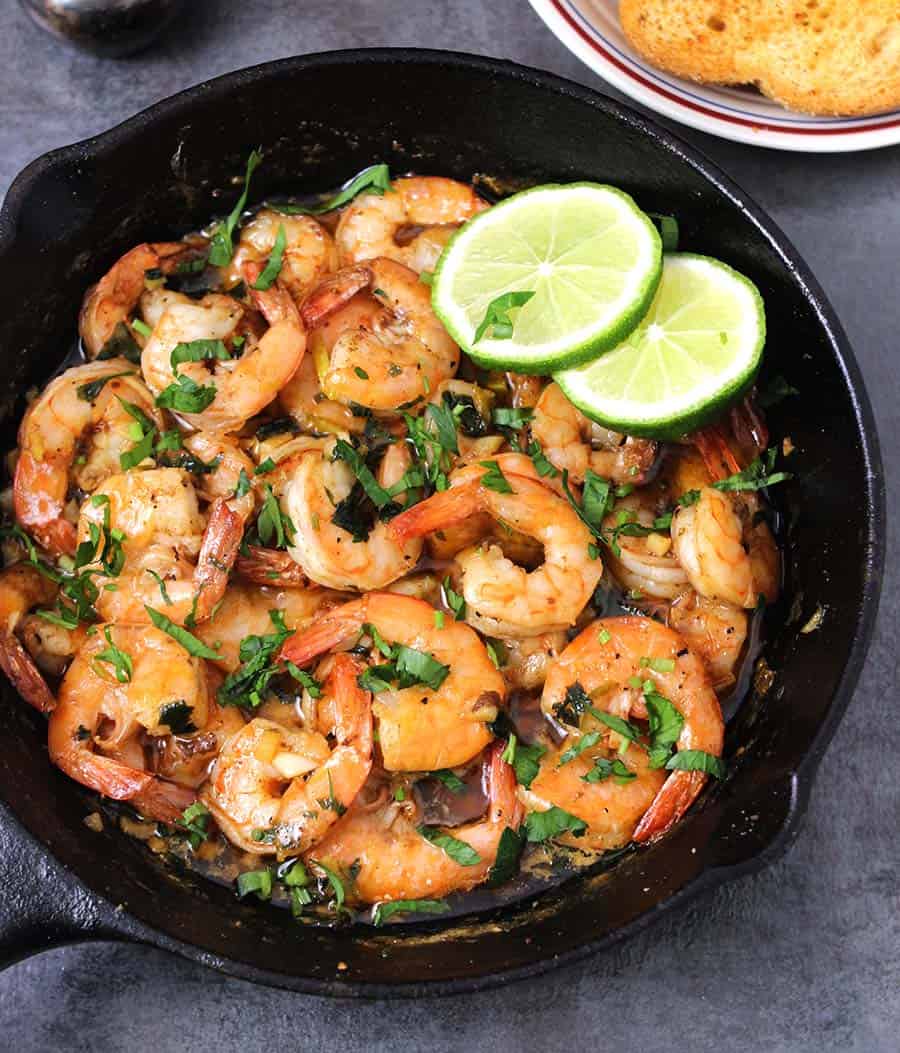 Shrimp with garlic butter, easy shrimp recipes, Thanksgiving sides, football party food