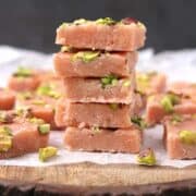 Rose Barfi, Rose Milk Powder Burfi, besan barfi, milk powder based sweets and desserts, recipes for Diwali, christmas, thanksgiving and holiday , easy , famous and healthy, popular Indian mithai