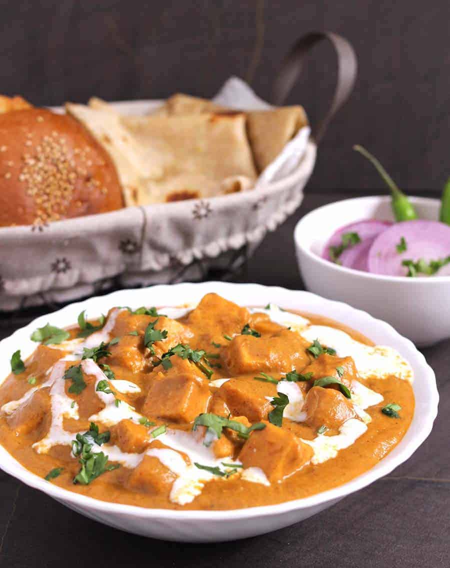 Paneer Butter Masala, butter paneer, Paneer makhani, easy and simple paneer recipes, Indian tofu curry, restaurant style, dhaba style, naan and curry, Indian popular food recipes, protein recipes for vegetarian, vegan diet