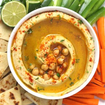 Best Hummus Recipe | Easy, vegan, and gluten-free dip with chickpeas as appetizer and snack.