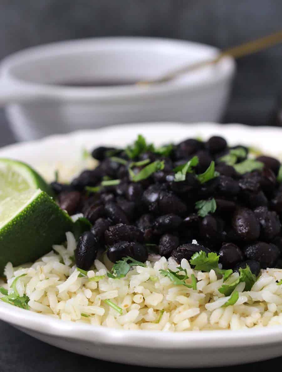 Cilantro lime rice, mexican rice, mexican beans, easy mexican recipes, brown rice, white rice, red rice, instant pot rice, refried beans, cauliflower rice, best chipotle cilantro lime white rice or brown rice