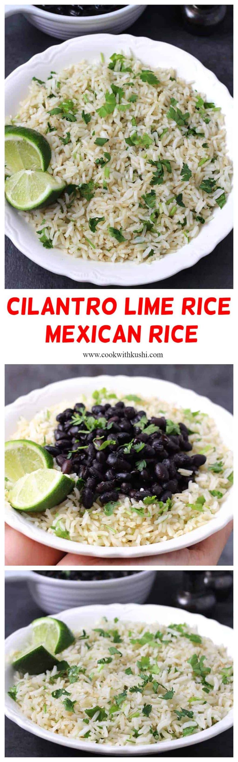  Cilantro Lime Rice or Mexican Rice is vegan and gluten free, best and easy to make rice recipe for rice bowls, burritos prepared in less than 20 minutes with basic ingredients from your kitchen. #chipotle #qdoba #cilantrolimerice #cauliflowerrice #instantpot #keto #glutenfree #vegan #vegetarian #Mexicanrice #blackbeans #refriedbeans #mexicanrecipes #restaurant #brownrice #whiterice #chipotlecopycatrecipes 