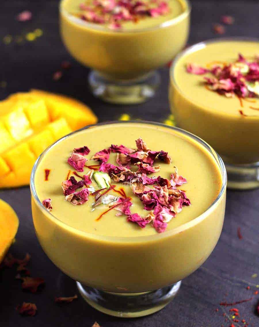 Mango thandai, Aam Thandai, Mango Recipes, summer food recipes, Indian festival and food recipes, holi, ugadi, navratri, diwali, ram navami, shivratri, ramdan, fasting and upvas, vrat recipes, make ahead milk based recipes, guruji thandai, popular Indian traditional recipes #thandai #holi #ramnavami #mango #ugadi #claypot #matka #fasting #vrat #upvas