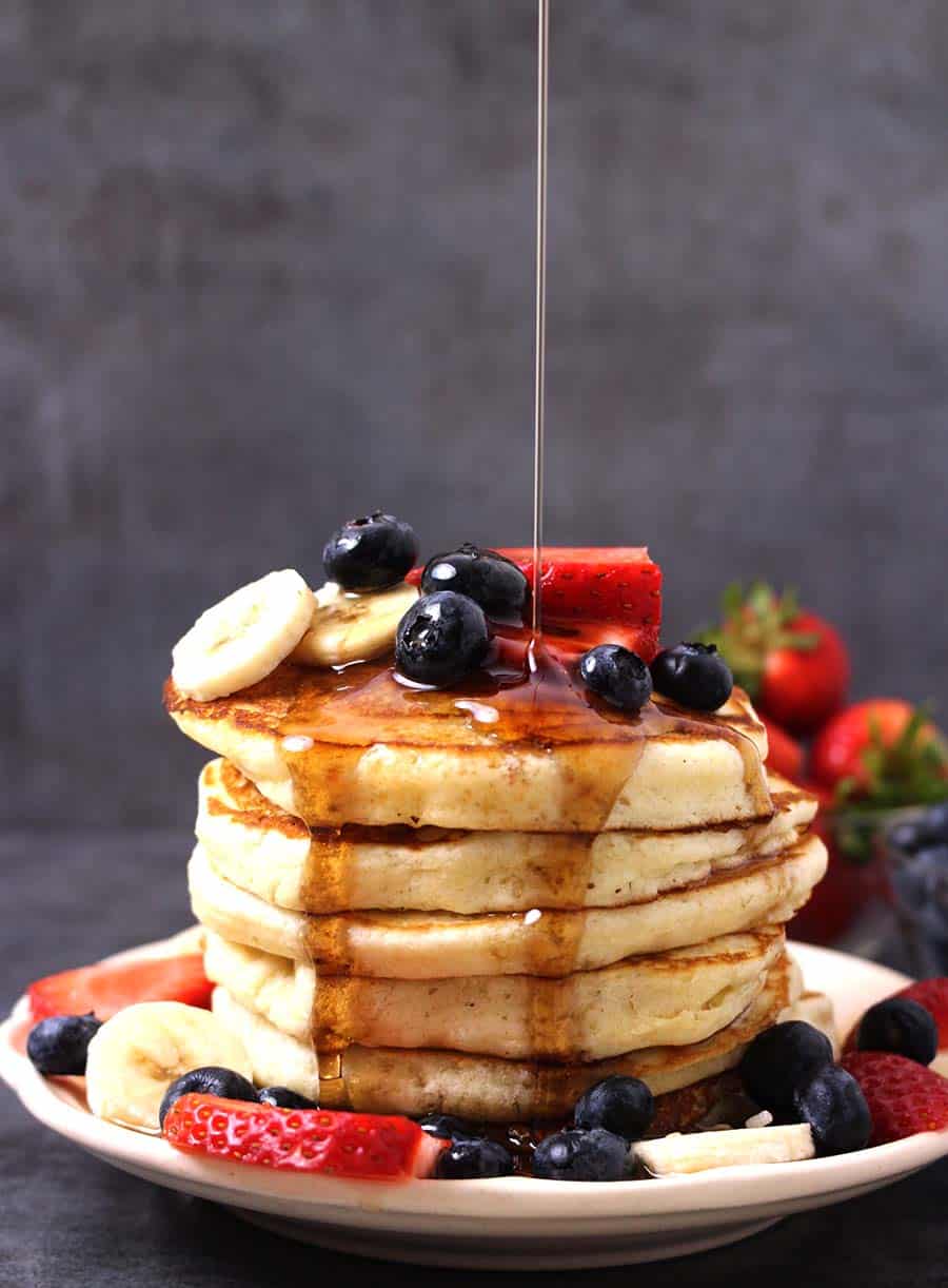 Good Old Fashioned Best and Easy, fluffy homemade pancakes recipe from scratch, Japanese pancakes, American pancakes, pancakes for breakfast, souffle, banana pancakes, flat cake, cereal pancakes, maple syrup, pancakes with buttermilk or baking powder, healthy breakfast pancake, vegan, keto pancakes, holiday breakfast, Easter brunch, Christmas breakfast