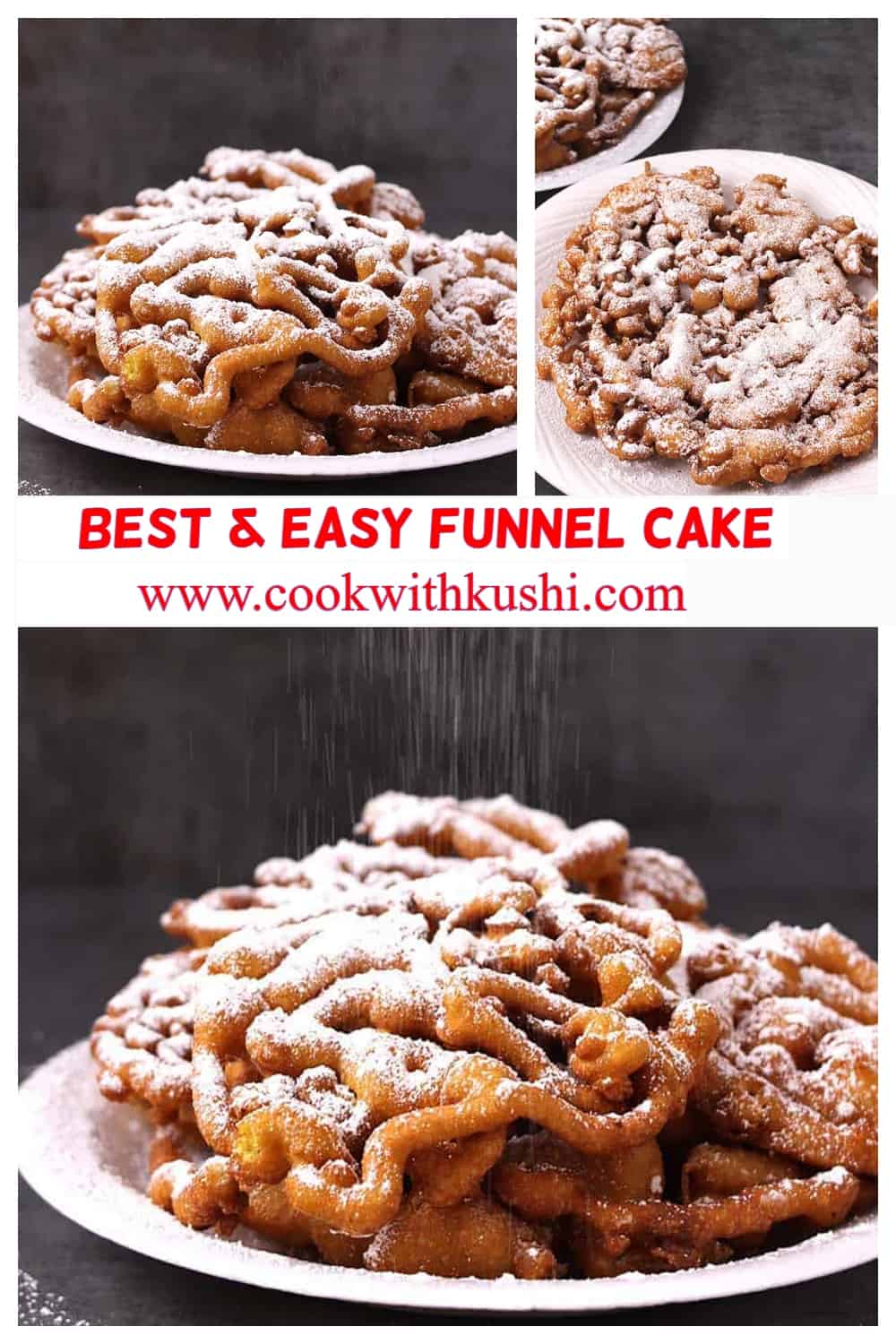 3 images of best homemade funnel cake recipe 