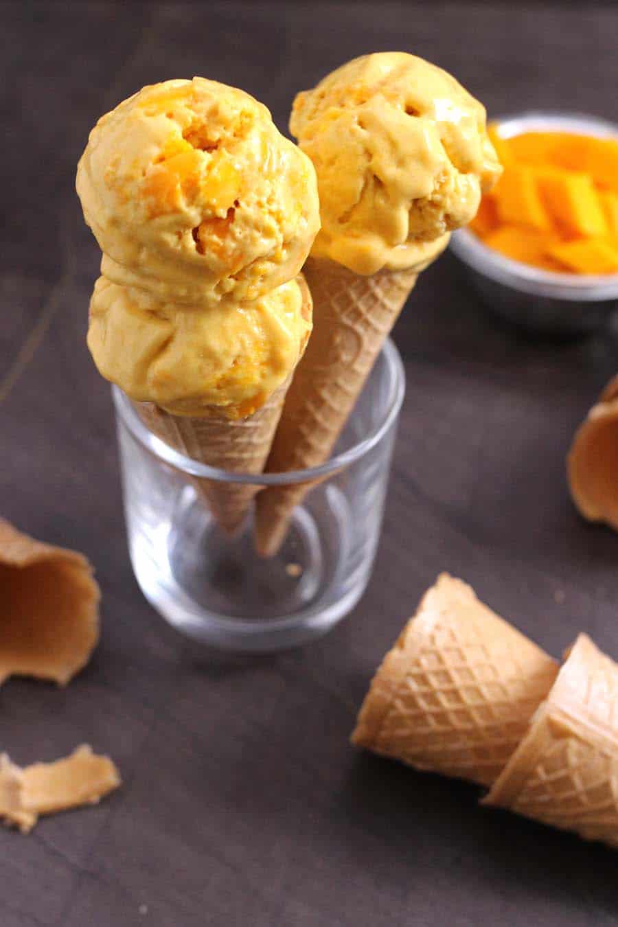 Homemade Mango Ice Cream | How to Make Mango Ice Cream, no churn ice cream, mexican mango ice cream, summer food recipes, summer desserts, no cooking recipes, best ice cream, mango coconut ice cream, mango recipes, fasting , upvas, vrat food, mango sorbet, no ice cream maker, mango mochi #icecream #mango #eggless #Nochurn #summerrecipes #indiansweets #indiandesserts
