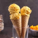 Homemade Mango Ice Cream Recipe - Eggless, No Churn, 3 ingredients only.