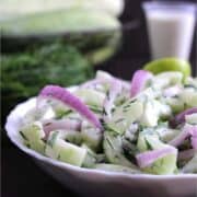 Best & Easy, Healthy & SImple, Creamy Dill Cucumber Salad, German Cucumber Salad, Gurkensalat, Yogurt or sour cream salad dressing, side dishes for lunch and dinner #salad #saladrecipes #saladdressing #healthysalad #summersalad #bbqrecipes #Potluck #Picnic