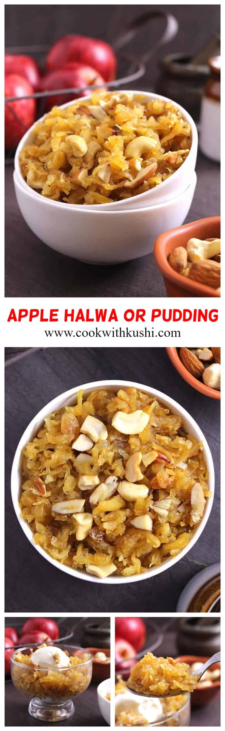Apple Halwa or Apple pudding is one of the most easiest and simple yet delicious and flavorful sweet or dessert recipe prepared in less than 30 minutes. One of the best recipe to try when apples are in season specially during fall  or Diwali. #apples #applerecipes #appledesserts #applehalwa #applepudding