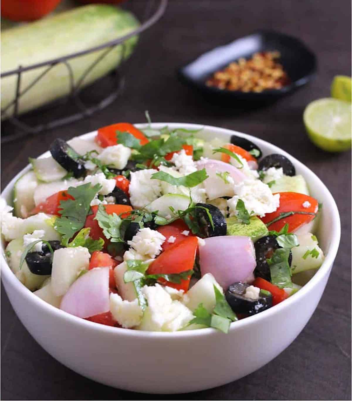 How to make greek salad at home? Easy make ahead salad.