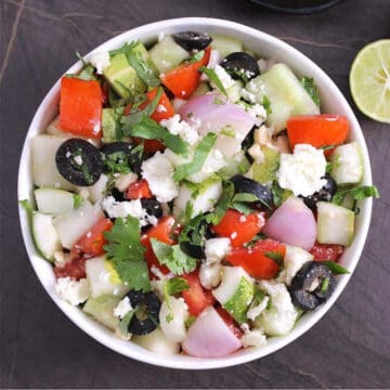 Easy Greek Salad (Horiatiki) | Mediterranean Salad | Fresh Summer Salad.