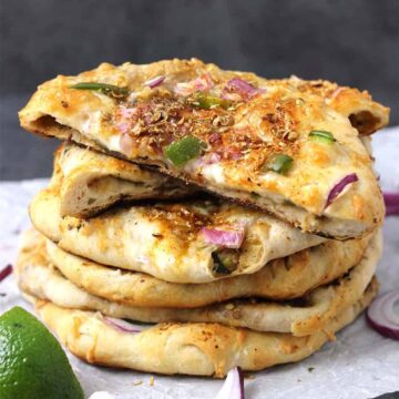 Amritsari Pizza Kulcha, Stuffed pizza bread recipe, Naan, #aloo #kulcha #naan #paratha #roti #paneer #indianrecipes