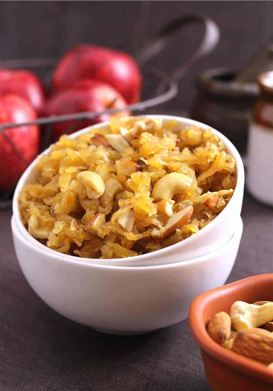 Apple Halwa Pudding, apple Recipes, Caramel apples, sweets for diwali, karwa chauth, Ganesh Chaturthi, Navratri