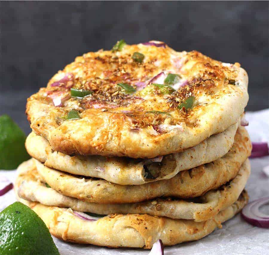 Amritsari Pizza Kulcha, Stuffed pizza bread recipe, Naan, #aloo #kulcha #naan #paratha #roti #paneer #indianrecipes