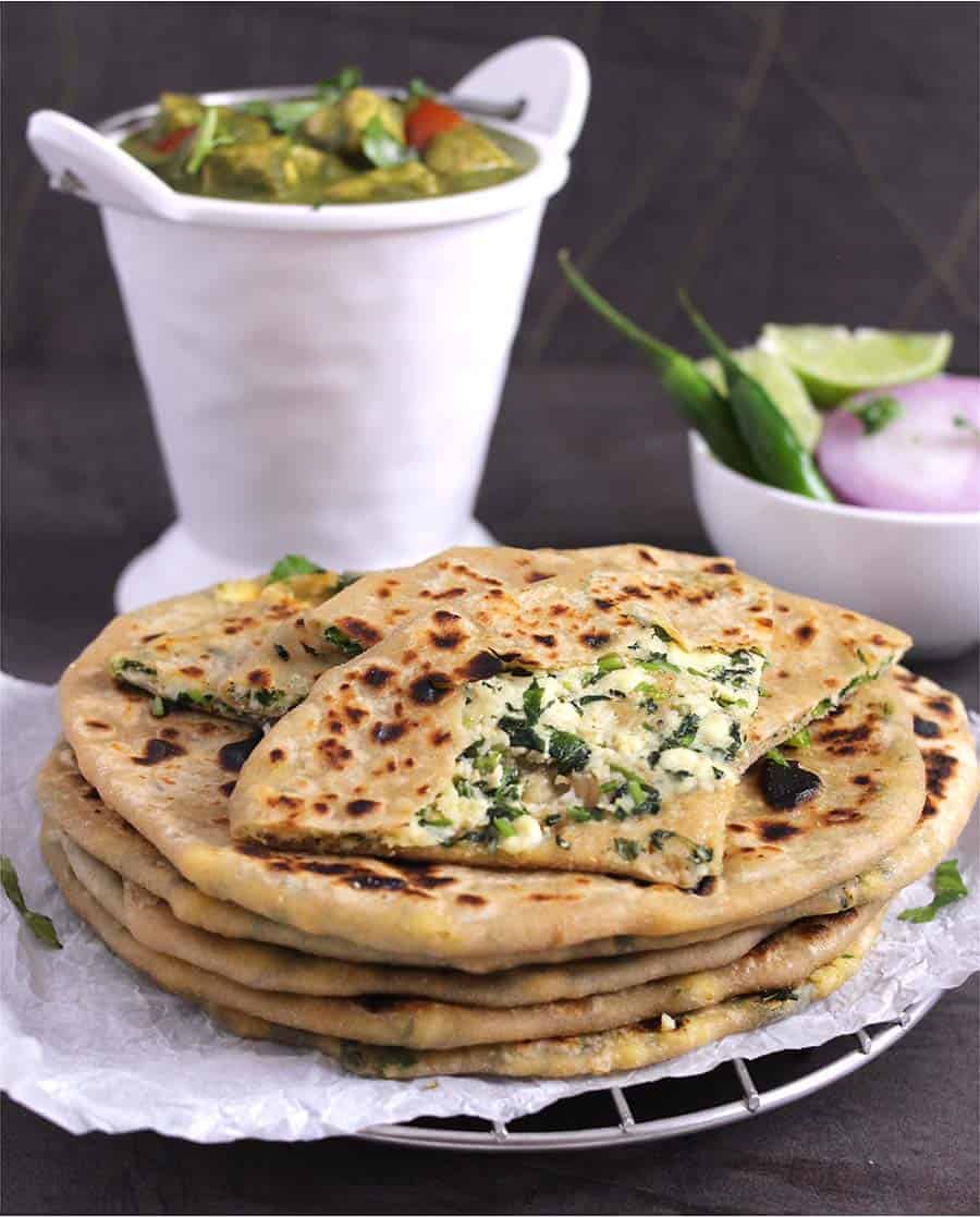 Paneer Paratha, Easy paneer recipes, stuffed paratha, indian lunch and dinner, protein-packed