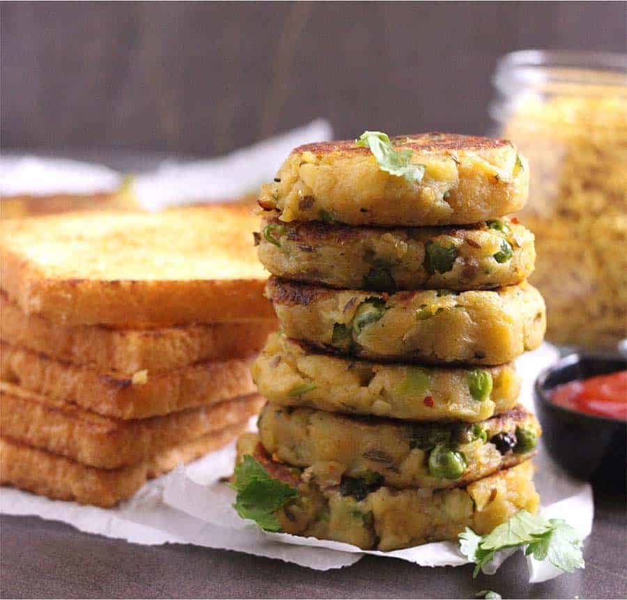 aloo tikki recipe, leftover mashed potato patties or cakes, burger, sandwich, Chaat  #indianrecipes