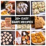 collage picture of easy and quick Indian barfi recipes