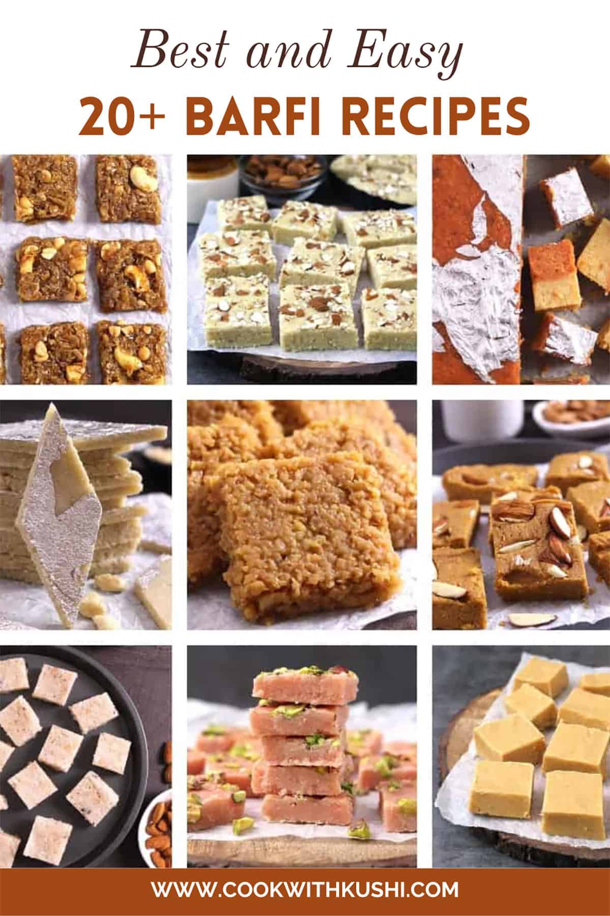 collage picture of best and easy barfi recipes.
