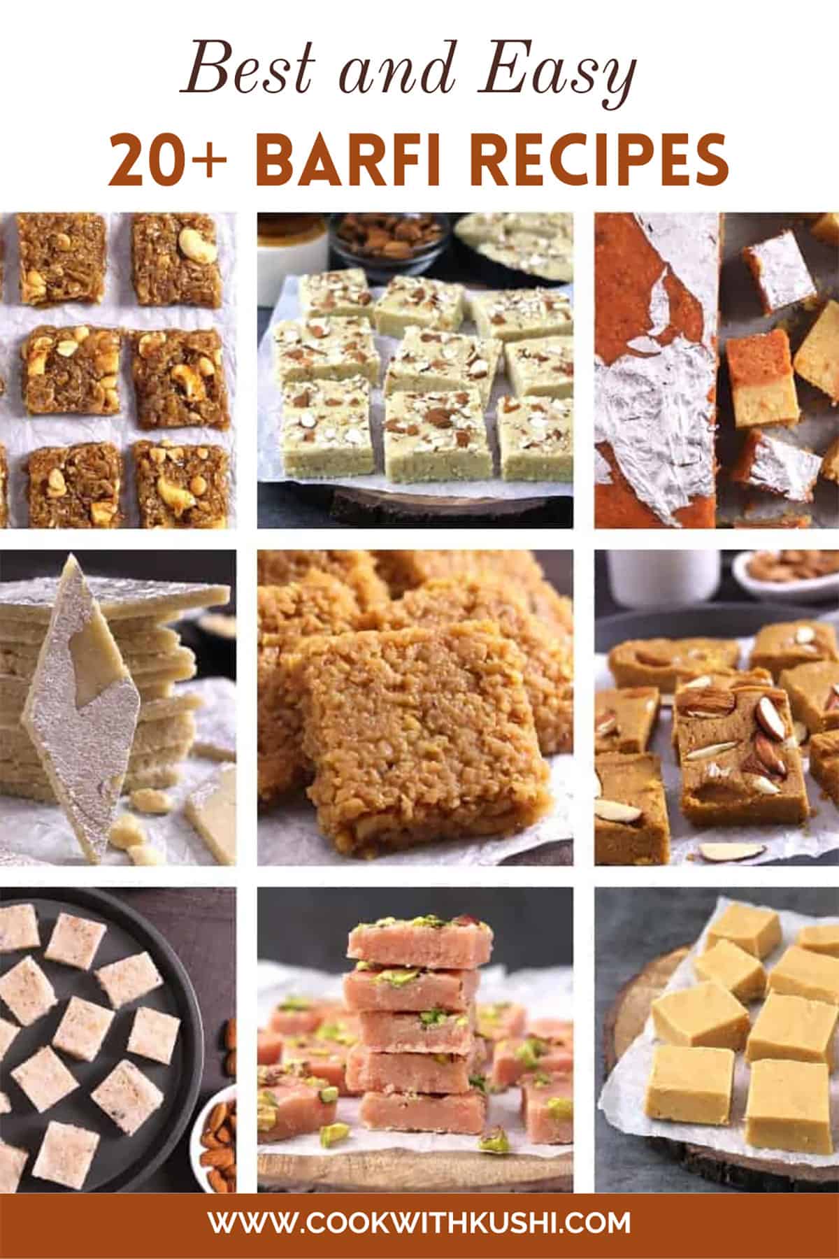 collage picture of best and easy barfi recipes. 