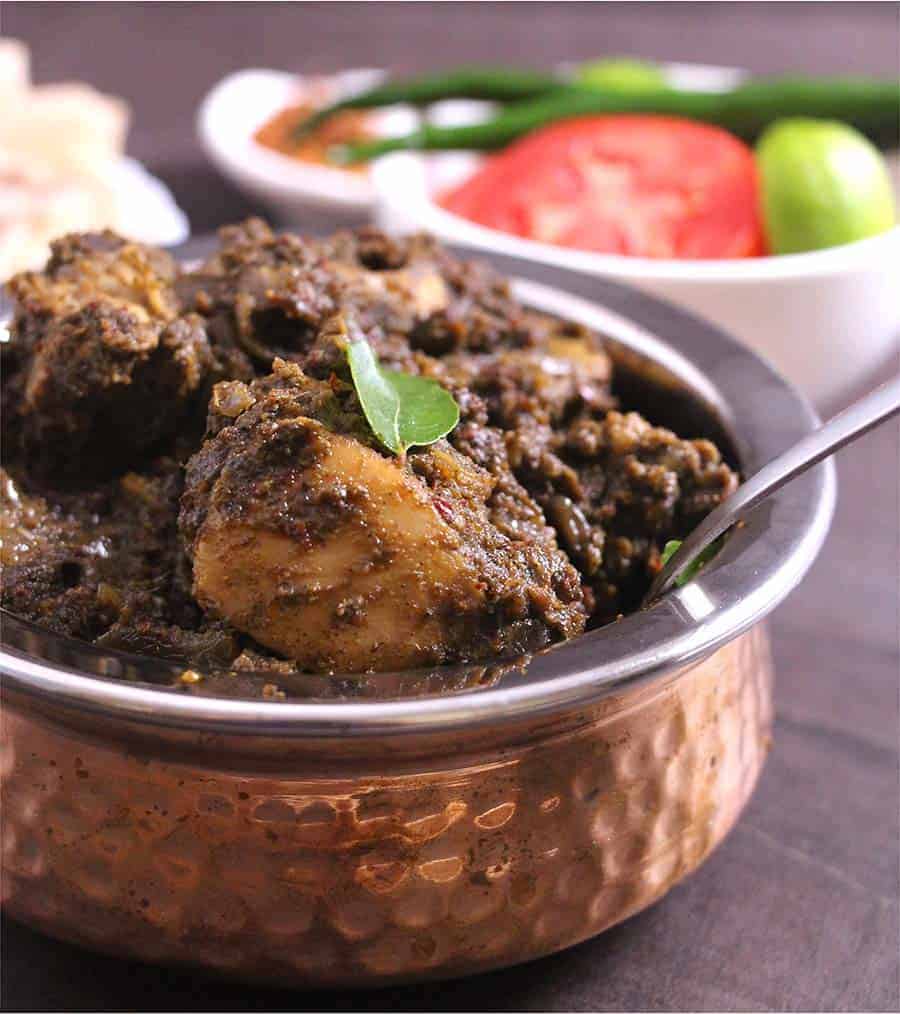 Chicken kadi Patta, Indian leaf chicken, easy chicken recipes for dinner, murgh curry, chicken thighs