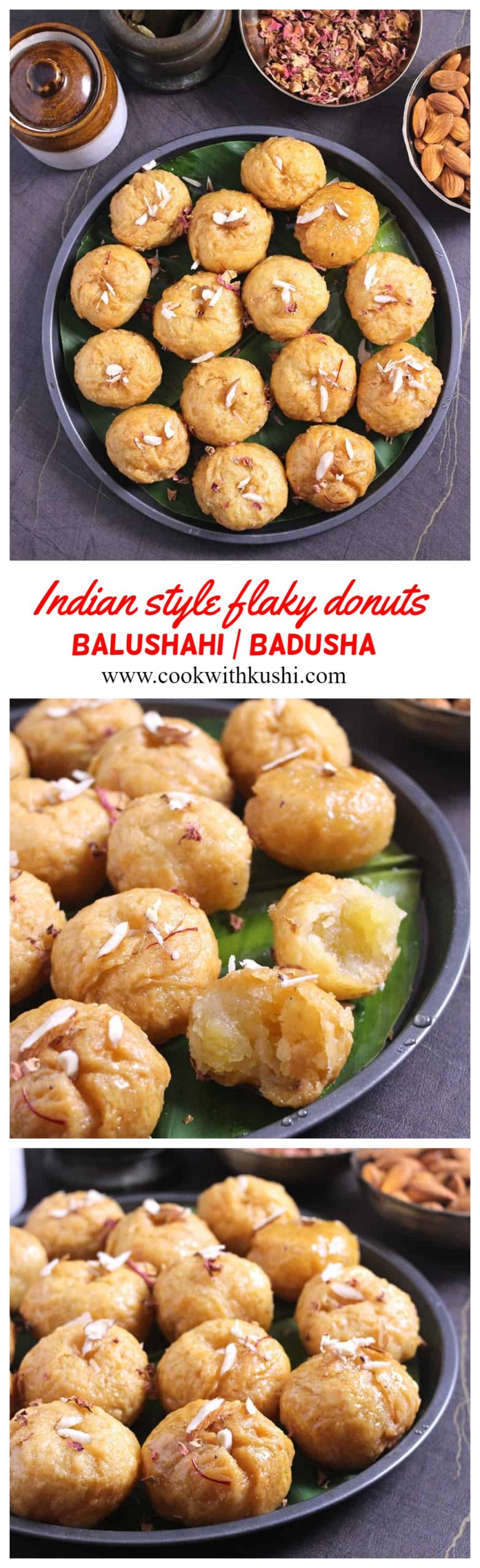 This balushahi recipe gives you the perfect halwai-style badusha sweet that is crispy on the outside with melt in the mouth, soft and flaky interior. #balushahi #Indiansweet #Indiandessert #diwalisweets #balushah