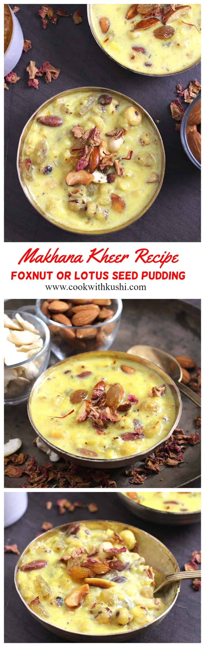 Phool Makhana Kheer or Makhane Ki Kheer is a rich and creamy popular Indian pudding dessert prepared using foxnut (makhana), milk, ghee, nuts, and flavored with saffron (kesar) and/or cardamom powder. A perfect dessert for the royals. #indianpudding #Kheer #dessert #sweets