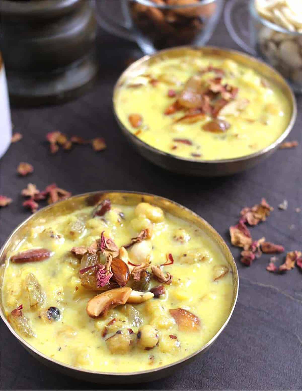Easy Indian makhana kheer prepared using makhana, sugar, ghee, and nuts, cardamom in 20 minutes.