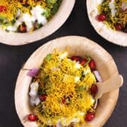 street style dahi aloo chaat recipe with mint (pudina) & tamarind (imli) chutney #chaat #indiansnack