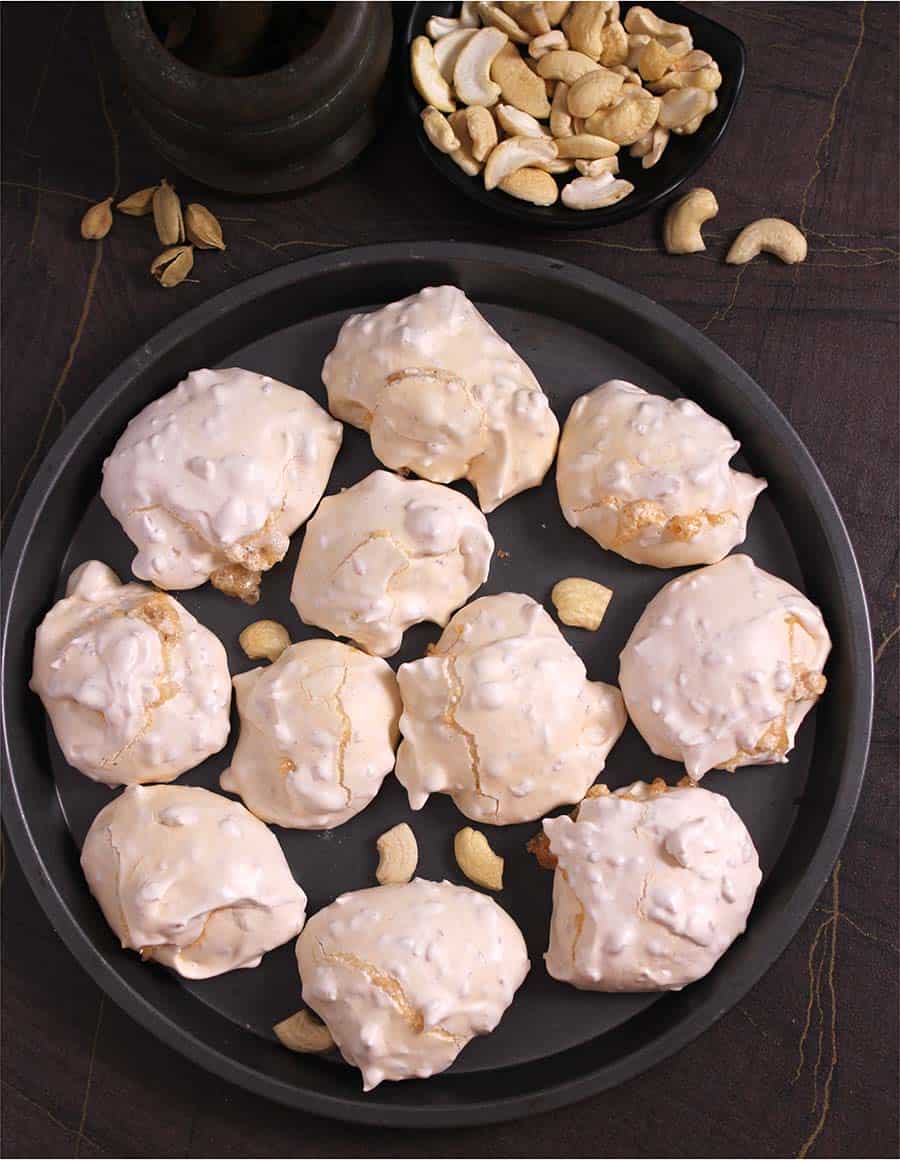 cashew nougat cookies, sugar cookies, Christmas holiday cookies, gift box, mithai box ideas for Diwali