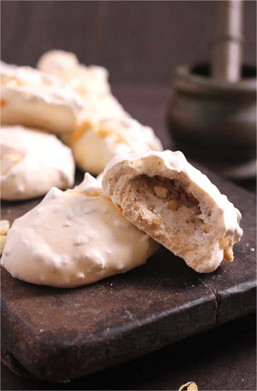 cashew & egg recipes, pavlova, #cookies #Macaron #Macaroons #Meringue #easyrecipes #indiandesserts