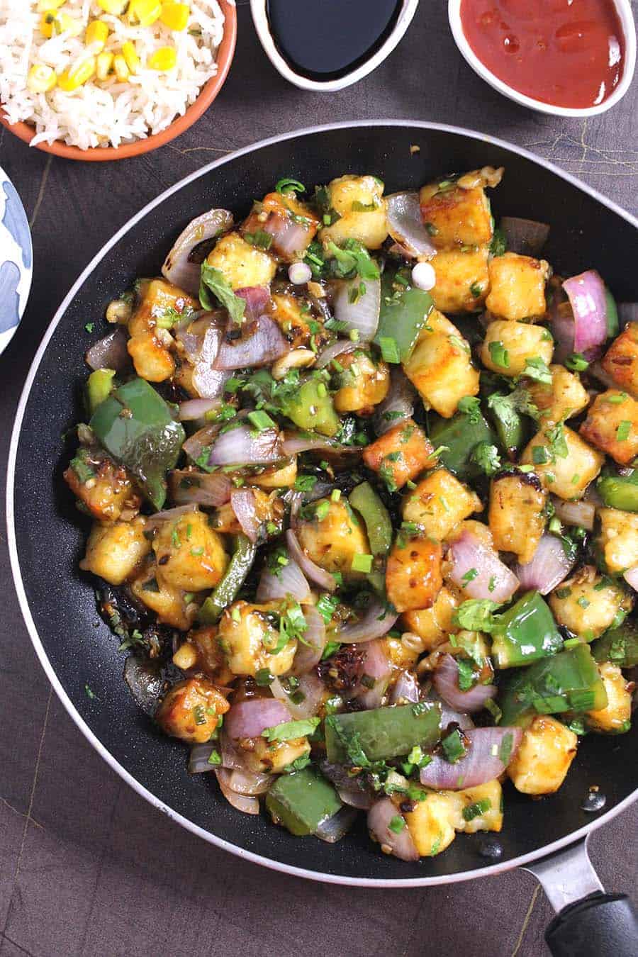 How to make easy paneer chilli? spicy paneer appetizer, starter, side dish recipe #vegetarian #indian