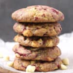 White chocolate raspberry cookies - subway-style copycat recipe. Easy, chewy cookies.