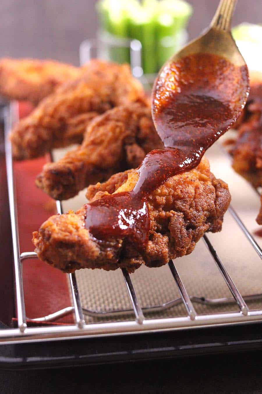 Hot chicken Wings, Nashville style Hot chicken, crispy fried chicken #airfryerchicken