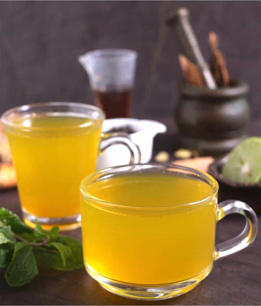 kadha drink, indian masala tea, chai, ginger tea