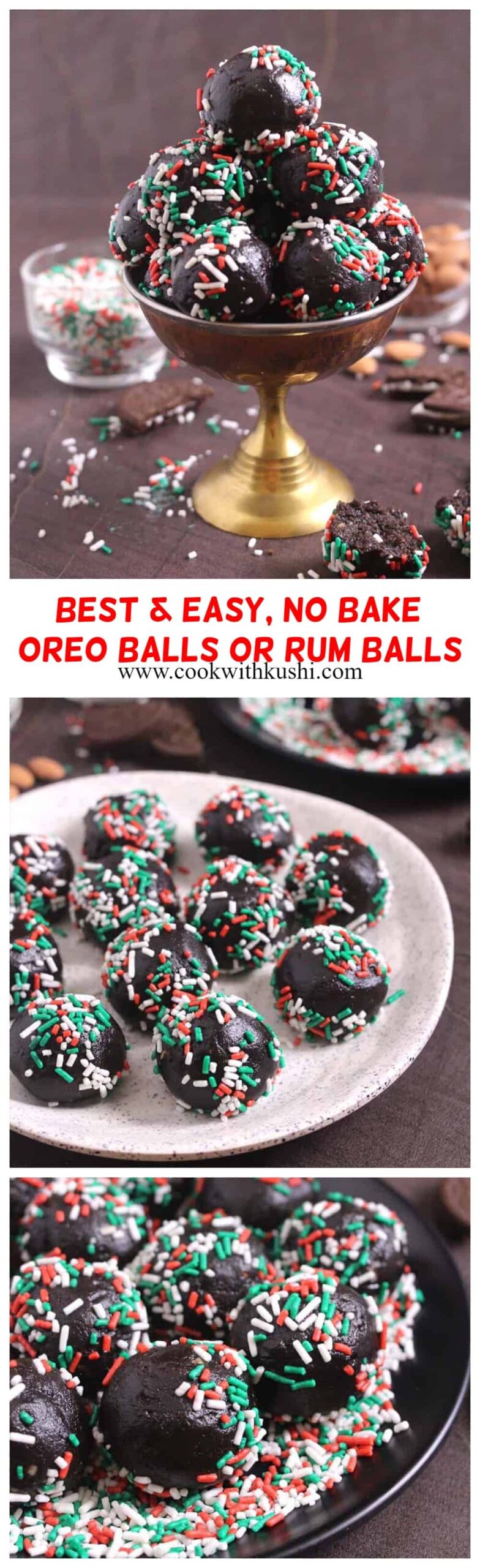 How to make no bake, best and easy make ahead oreo rum balls